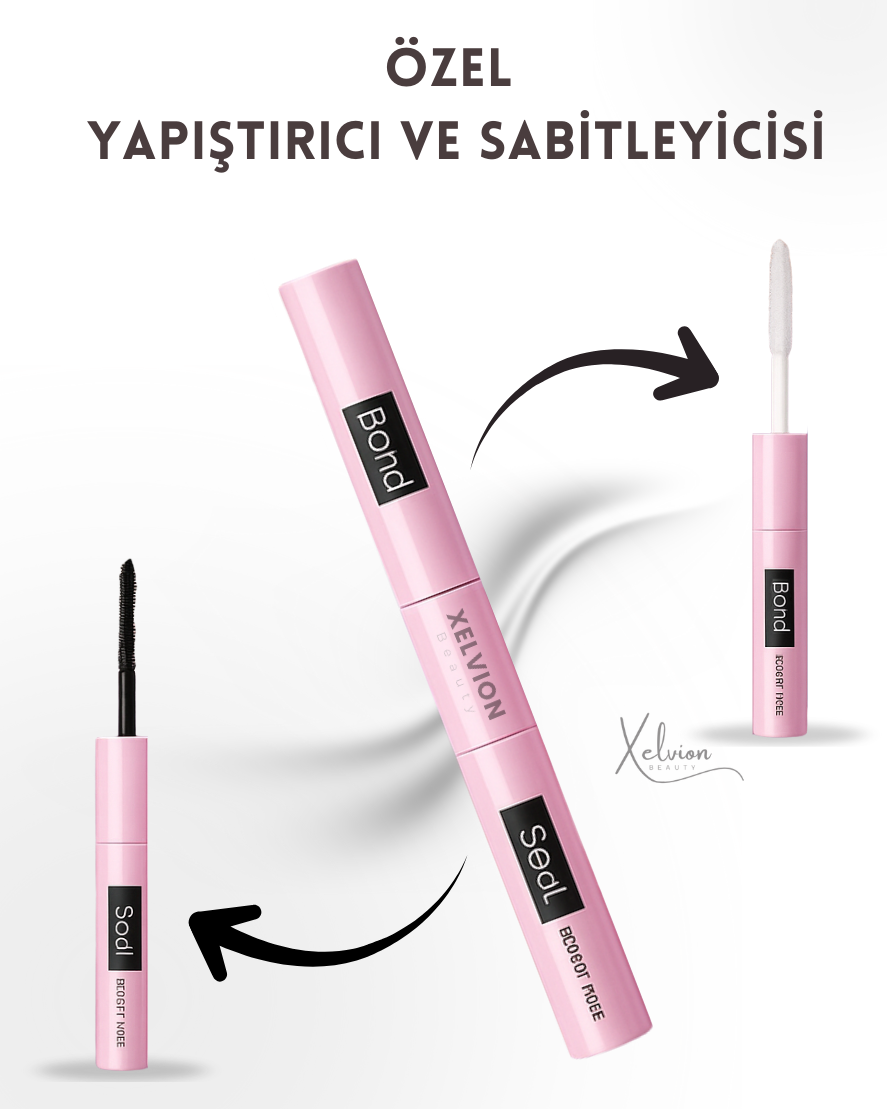 Xelvion 240'lı Takma Kirpik Seti - Sabitleyici, Cımbız ve Kirpik Fırçası