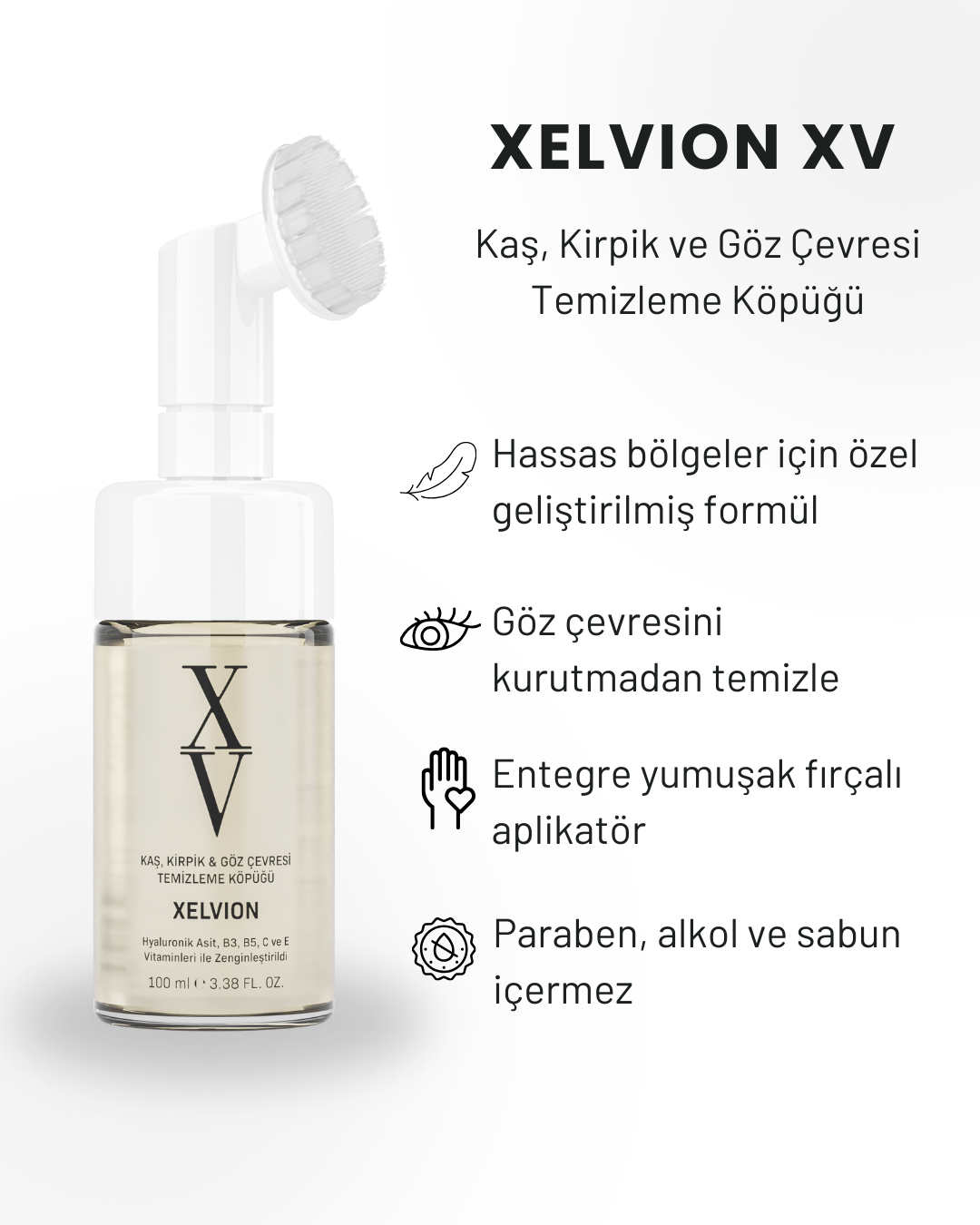 Xelvion XV Kaş, Kirpik ve Göz Çevresi Temizleme Köpüğü